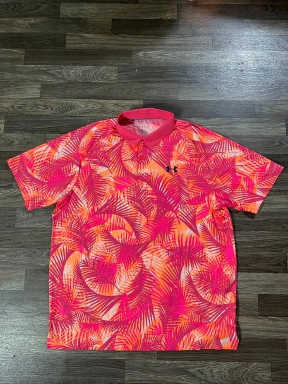 Under Armour Menβs XL Iso-Chill Tropical Palm Print Golf Polo